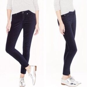 J. Crew velour toothpick polka dot ankle pants. Mid rise. 28
